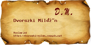 Dvorszki Milán névjegykártya